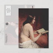 Odaliske mit Buch Postkarte (Vorne/Hinten)