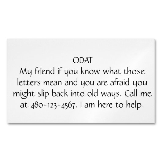 ODAT MAGNETISCHE VISITENKARTE (Vorderseite)