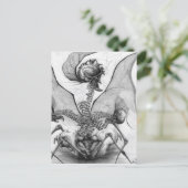 Odd Bone Fellow Fantasy Goth Skelett Monster Art Postkarte (Stehend Vorderseite)