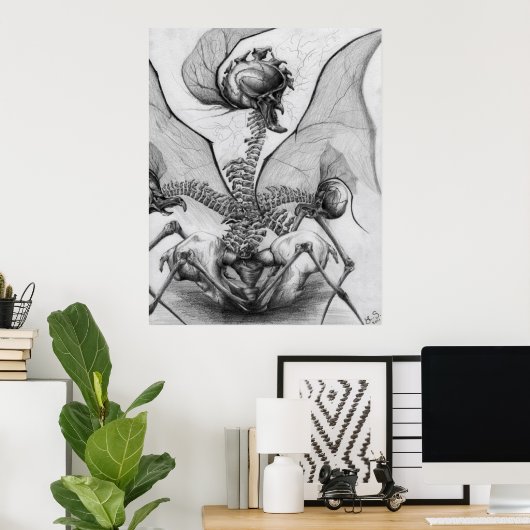 Odd Bone Fellow Horror Monster Art Poster (Heimbüro)