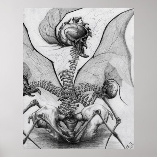 Odd Bone Fellow Horror Monster Art Poster (Vorne)