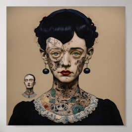 Odd Doll Surrealist AI-Bild 003 P Poster