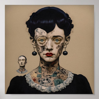 Odd Doll Surrealist AI-Bild 003 P Poster