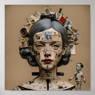 Odd Doll Surrealist AI-Bild 004 P Poster