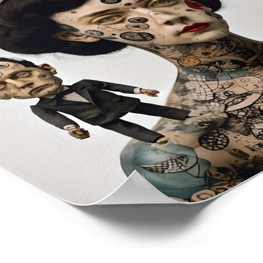 Odd Doll Surrealist AI-Bild 005 P Poster (Ecke)