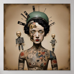 Odd Doll Surrealist AI-Bild 007 P Poster
