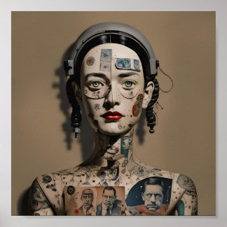 Odd Doll Surrealist AI-Bild 009 P Poster