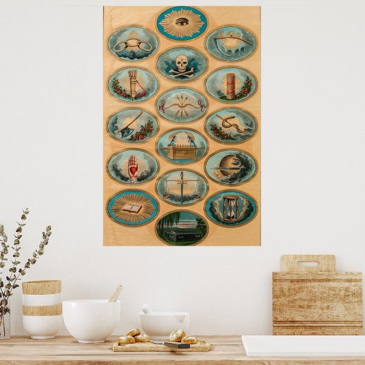 Odd Fellows, emblematisches Gradmesser Poster (Küche)
