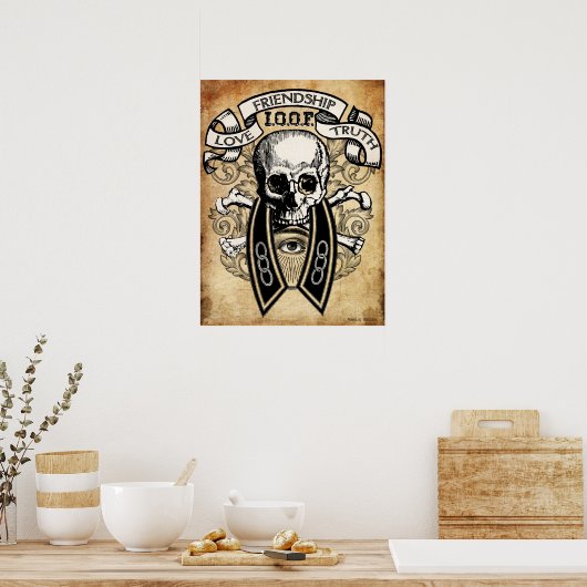 Odd Fellows Skull und Collar Poster (Küche)