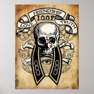 Odd Fellows Skull und Collar Poster
