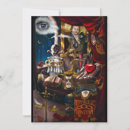 Odd Fellows Symbolic Vanitas Dankeskarte (Vorderseite)