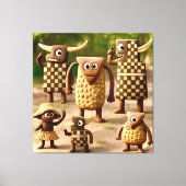 Odd Friends - Forest Schachbrett & Dots Clan Poste Leinwanddruck (Vorderseite)