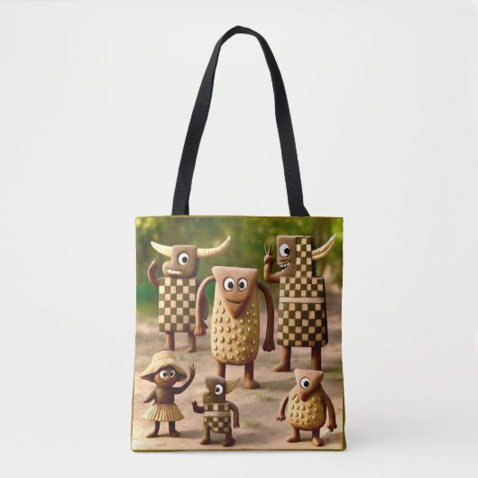 Odd Friends - Forest Schachbrett & Dots Clan Poste Tasche (Vorderseite)