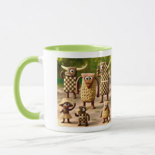 Odd Friends - Forest Schachbrett & Dots Clan Poste Tasse