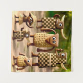 Odd Friends - Forest Schachbrett & Dots Clan Poste Wandteppich (Vorderseite (Horizontal))