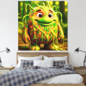 Odd Friends - Gooey Green Monster Poster Leinwanddruck (Insitu (Schlafzimmer))