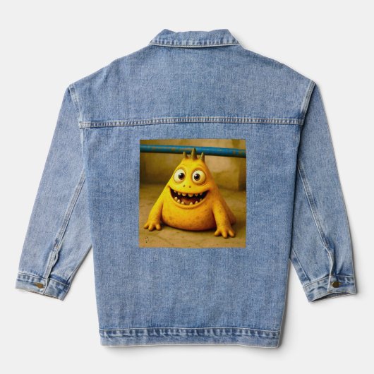 Odd Friends - Happy Yellow Monster Poster Jeansjacke (Rückseite)