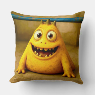 Odd Friends - Happy Yellow Monster Poster Kissen