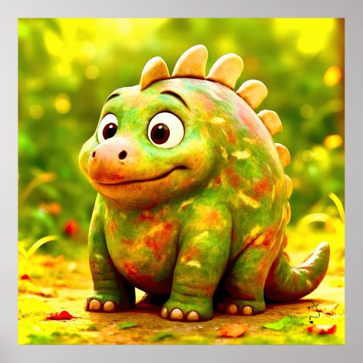 Odd Friends - Niedliches Chubby Dino Poster (Vorne)