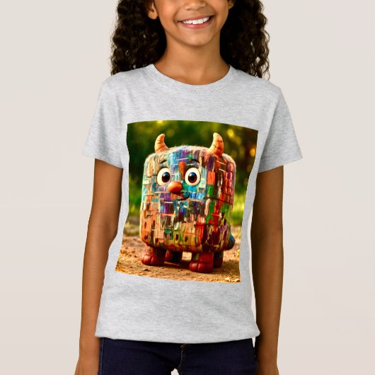 Odd Friends - Patchwork Cube Monster Poster T-Shirt (Vorderseite)
