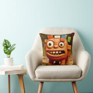 Odd Friends - Rainbow Block Monster Poster Kissen