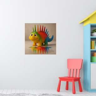 Odd Friends - Rainbow Dino Poster