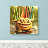 Odd Friends - Rainbow Spikes Monster-Leinwand Leinwanddruck (Insitu (Holzboden))