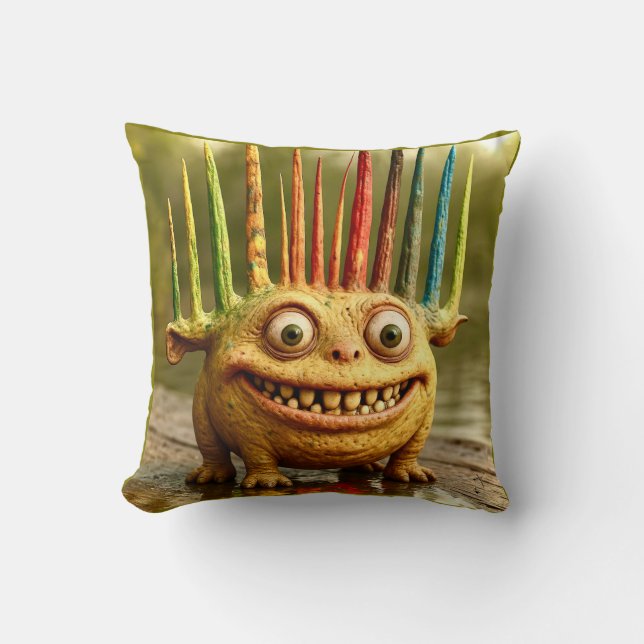 Odd Friends - Rainbow Spikes Monster Poster Kissen (Vorderseite)