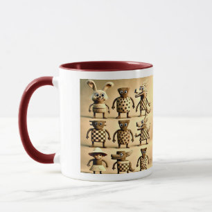 Odd Friends - Schachbrett & Dots Creature Family P Tasse
