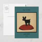Odd Funny Looking Dog - farbenfrohe Buchillustrati Postkarte (Vorne/Hinten)