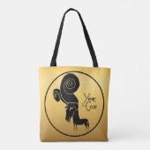 Odd Gold Ram Goat Chinese Year Zodiac Birthday Bag Tasche (Rückseite)