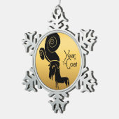 Odd Gold Ram Goat Chinese Year Zodiac Ornament (Rechts)