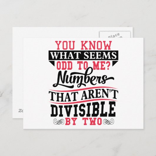 Odd number Math Pun Math Lehrer Postkarten (Vorne/Hinten)