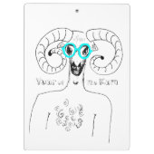 Odd Ram Aries Chinese Astrologie Zodiac Clipboard Klemmbrett (Rückseite)
