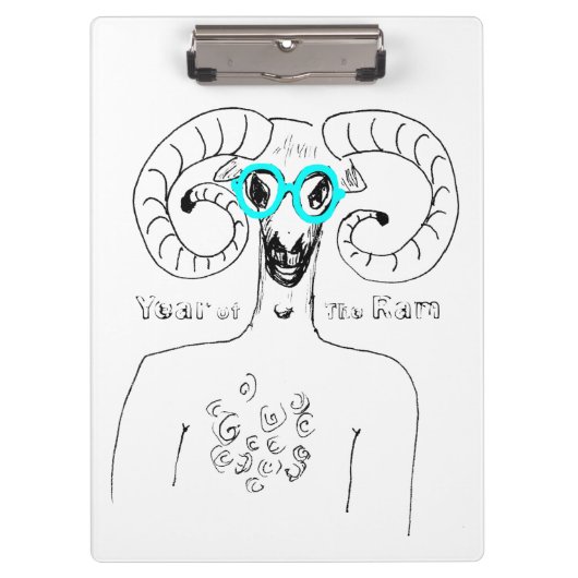 Odd Ram Aries Chinese Astrologie Zodiac Clipboard Klemmbrett (Vorderseite)