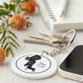 Odd Ram Goat Chinese Year Zodiac Birthday Monogram Schlüsselanhänger (Vorderseite rechts)