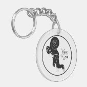 Odd Ram Goat Chinese Year Zodiac Birthday Monogram Schlüsselanhänger (Vorderseite links)