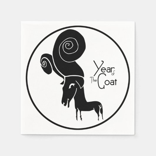 Odd Ram Goat Chinese Year Zodiac Birthday P Napkin Serviette (Vorderseite)