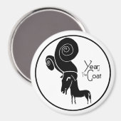 Odd Ram Goat Chinese Year Zodiac Birthday R Magnet (Vorderseite/Rückseite)