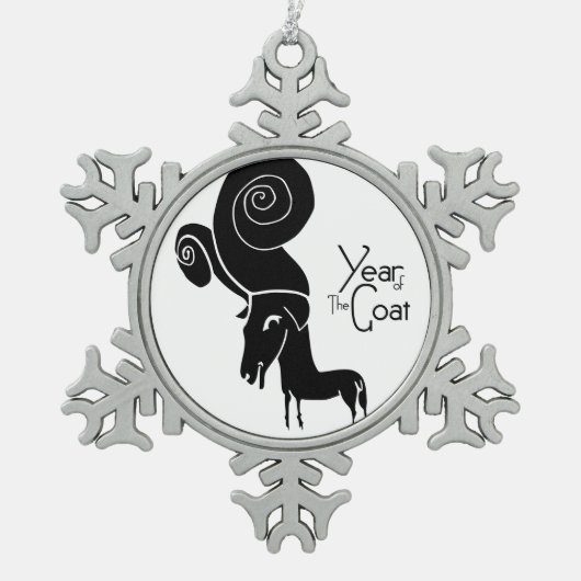 Odd Ram Goat Chinese Year Zodiac SnowF Ornament (Vorderseite)