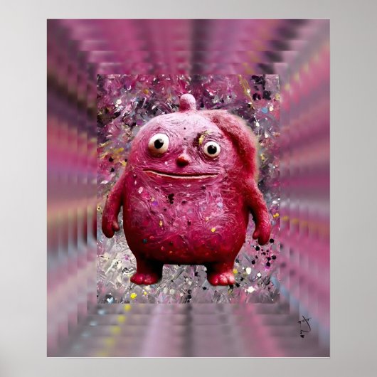 OddFriends - Pink Whimsical Creature Poster (Vorne)