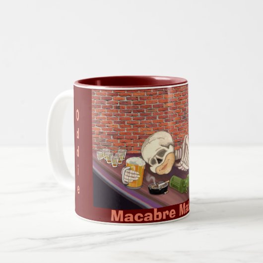 Oddie Beaus Macabre Matinee Zwei-Tone-Kaffee-Tasse Zweifarbige Tasse (Vorderseite Links)