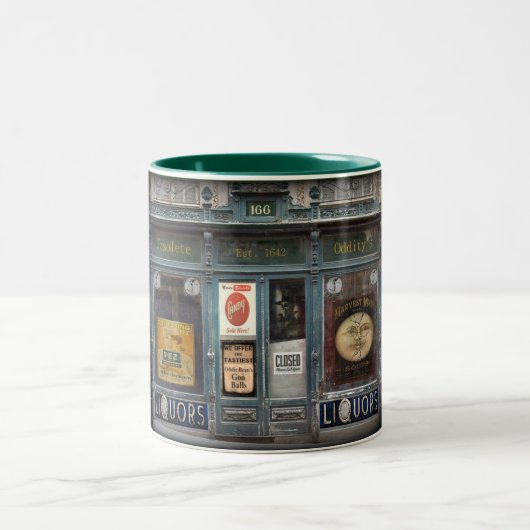 Oddies Creepy Handelszentrum-Tasse Zweifarbige Tasse (Mittel)