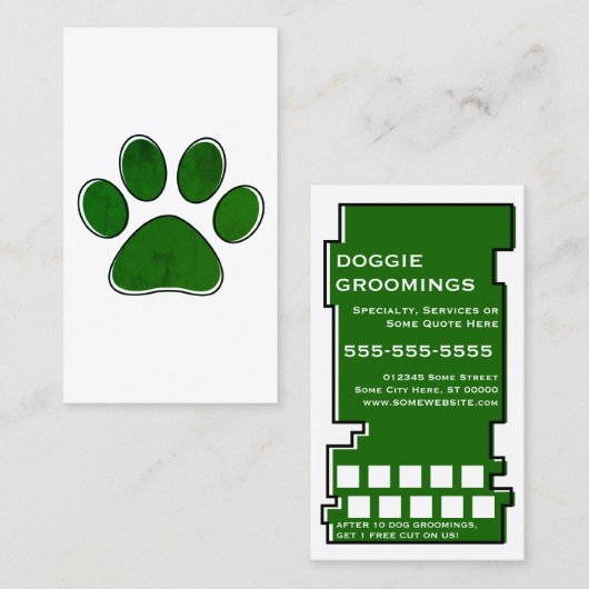 oddRex Hundegroomings Briefmarke Karte (Vorne/Hinten)