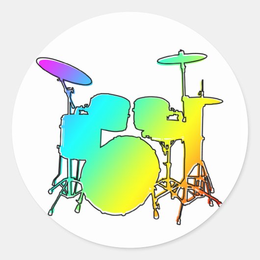 oddRex-Schlagzeug Runder Aufkleber (Vorderseite)