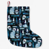 Ode an Alchemy — Aqua Blue Skulls, Kerzen, Bücher Kleiner Weihnachtsstrumpf (Vorderseite)