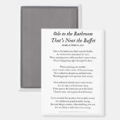 Ode an das Badezimmer nahe dem Buffet Gedicht Magnet (Vorderseite/Rückseite)