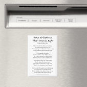 Ode an das Badezimmer nahe dem Buffet Gedicht Magnet (In Situ (Geschirrspüler))