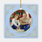 Ode an das Nussknacker-Ballett Blau Custom Foto Keramikornament (Rückseite)