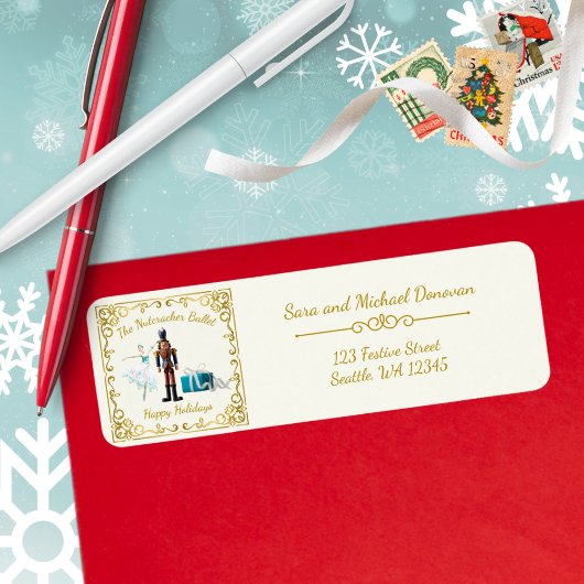 Ode an das Nutcracker-Ballett-Ikonen-Adressetikett